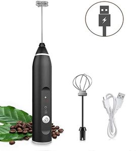 Mini outils d'oeufs durables mousseur à lait portatif guitare électrique rechargeable USB avec 2 fouets en acier inoxydable café de boisson de cuisine3800771