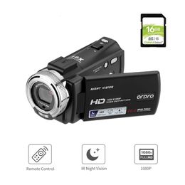 Mini caméra vidéo DV caméscope à domicile rétro Full HD Ordro V12 1080P caméras numériques à Vision nocturne infrarouge Mini enregistreur DV Filmadora 231208