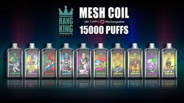 Mini E-sigaretten Bang King Tornado Box 15000 trekjes Mesh Coil Wegwerppods Apparaat Vape-pen Voorgevulde podcartridge 25 ml Oplaadbaar Vs RM Elf Box 15K