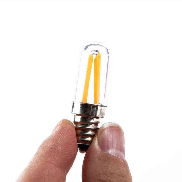 Mini E14 E12 LED Frigorífico Congelador Luz de filamento COB Bombillas regulables Lámpara de 3W Lámparas blancas cálidas / frías Iluminación H220428