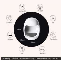 Mini Ei Shape Design Nail Dryers 3W USB UV LED Lamp Nail Droger 30s Snelle Drogend Gel Poolse Droogmachine Nieuwe 2021