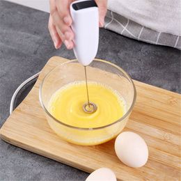 mini elektrische handheld eierklopper huishoudelijke keuken roestvrij koffie bubble drink mixer melk garde beat the cream roeren