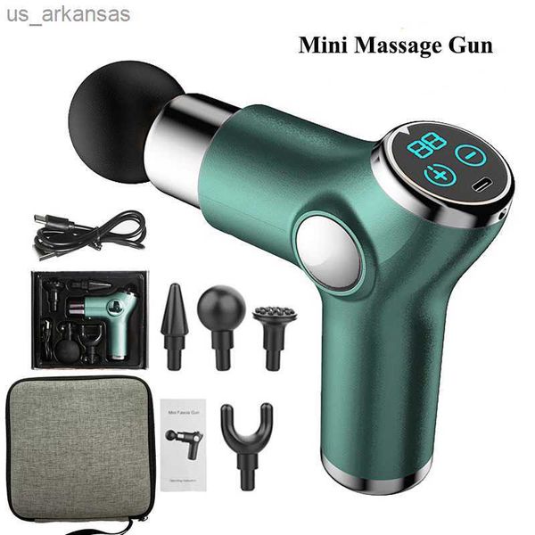 Mini pistolet de massage électrique à percussion des tissus profonds Mini outil de pistolet de massage pour exercice épaule pied fascia pistolet de massage avec étui L230523