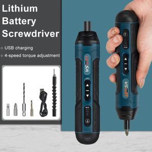 Mini Electric Screwdriver Set USB Rechargeable 1300mah Adjustment Power Dril Multifunction Disassembly Torque Repair Tools Kit 240123