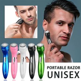 Mini Afeitadora eléctrica, afeitadora automática para hombres, recortadora portátil para Barba, cuchillo, cabezales de seguridad, máquina de afeitar para cabello para hombre 240115