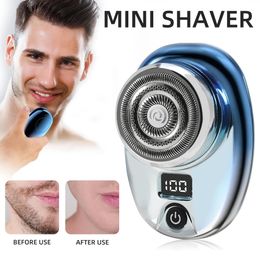 Mini rasoir électrique pour hommes taille de poche lavable rechargeable portable tondeuse sans fil couteau visage barbe rasoir tondeuse à cheveux 240111