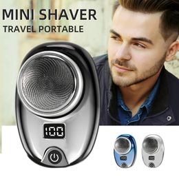 Mini Electric Shaver for Men Portable Beard Knife Type-C Laad Shavers Face Body Razor met digitaal vermogen Laag geluid 240411