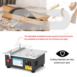 Mini Electric Table Saw 96W 5000 tpm Bench Saw Small Homein Diy Cutting Machine 14mm snijdiepte houtbewerking cirkelzaag