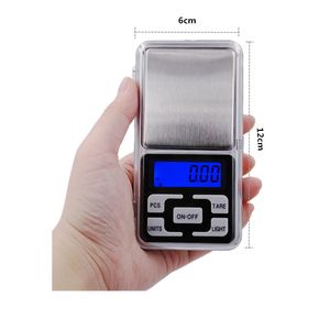 Mini báscula digital electrónica Balanza de pesaje Balanza de bolsillo Gramo Balanza de pantalla LCD con caja de venta al por menor 500 g / 0.1 g 200 g / 0.01 g DH8888