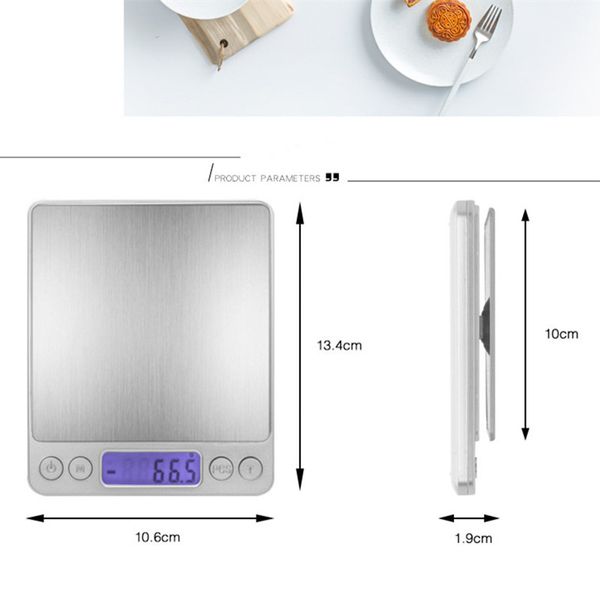 Mini balance numérique électronique balances de cuisine bijoux balance balance gramme balance d'affichage LCD avec boîte de vente au détail 500g / 0.01g 3KG / 0.1g DHL gratuit