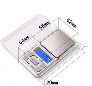 Mini balanza de bolsillo electrónica 200 g 0,01 g Joyería Diamond Balance Pantalla LCD con paquete al por menor 2021