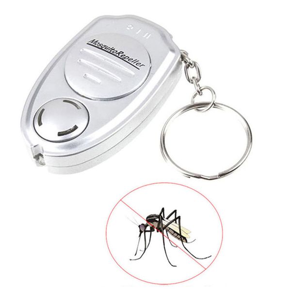 Mini repelente de plagas de mosquitos ultrasónico electrónico Llavero Linternas Mini botón de clip de llave Repelente de mosquitos electrónico ultrasónico ys222