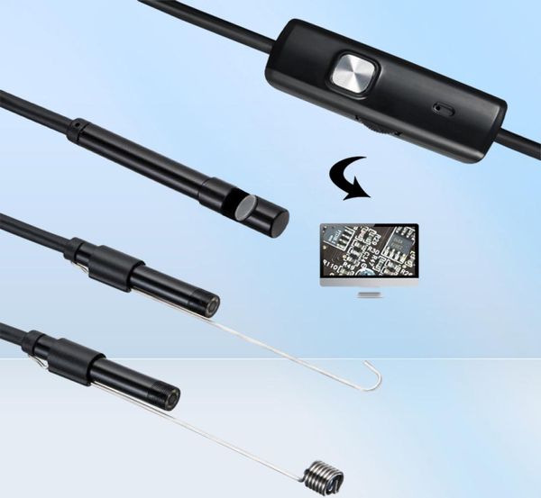 Mini caméra endoscope étanche endoscope endoscope réglable fil souple 6 LED 7 mm Android TypeC USB caméra d'inspection pour voiture2342895