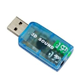 Mini External USB Sound Card Adapter USB naar 3D Audio 5.1 Channel Sound Professional Microphone 3,5 mm hoofdtelefoonaansluiting Audio Adapte