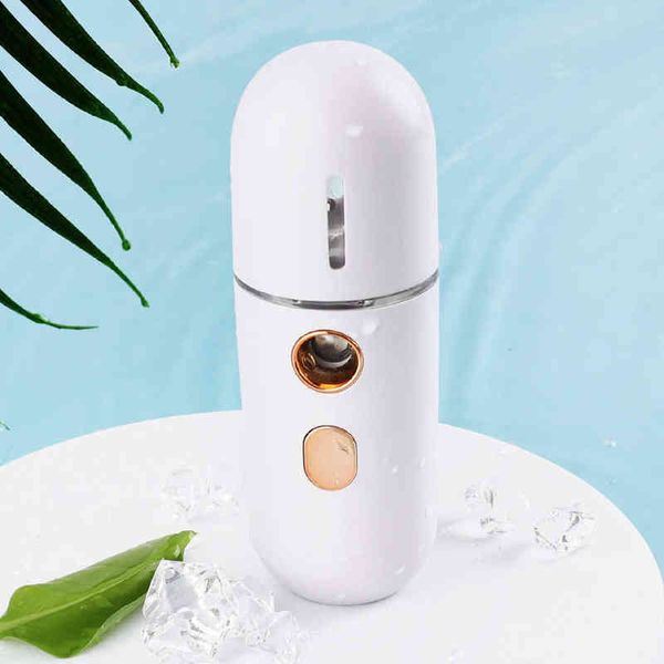 Mini Face Steamer USB Recargable Humidificador Nano Nebulizador Portable Cold Spray Hidratante Belleza Instrumentos Herramienta para el cuidado de la piel 220507