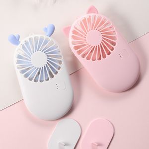 Mini ventilador portátil bonito, portátil, recargable por USB, de escritorio, 3 modos, enfriador de verano para ventiladores de escritorio de oficina al aire libre