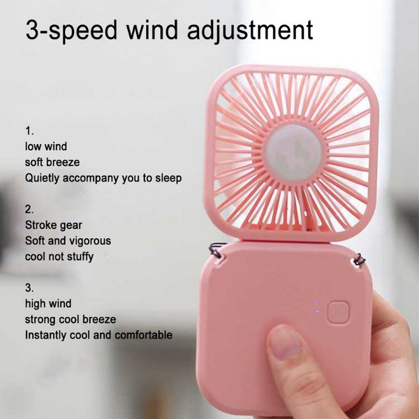 Mini ventilador portátil para colgar en el cuello, ventilador de mano para enfriar, pequeño ventilador Personal manos libres, recargable por USB para deportes de estudiantes