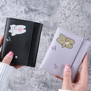 mini mode schattige cartoon munt portemonnees pu lederen afdrukken verandering portemonnee vrouwen meisjes opvouwbare waterdichte outdoor change purse