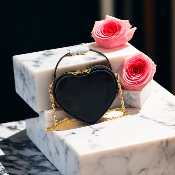 Mini bolso de moda con forma de corazón dulce 2023, nuevo bolso de mano con cremallera de piel de vaca de grado superior para mujer, bolso cruzado de un hombro, bolso de cena, paquete de correo diario gratuito para el Día de San Valentín