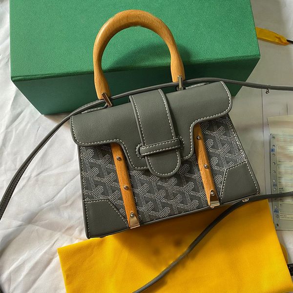 Mini sacs à poignée supérieure de mode fourre-tout de designer de qualité miroir avec manche en bois sac à main de luxe sacs de créateurs de haute qualité rabat bandoulière sac à main en cuir sacs à bandoulière