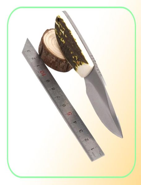 Mini cuchillo de cuchilla fija cuchillo de supervivencia táctica 7CR17 Mango de resina de asta de cuchilla Campos de bolsillo para acampar EDC Tool1504353