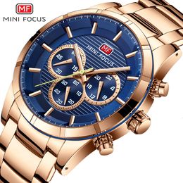 MINI FOCUS Grand Business True Three Eyes Timing Night Glow Étanche Mode Montre Pour Hommes 0170G