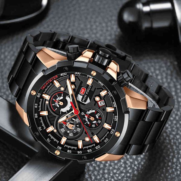 MINI FOCUS MF0401G vente chaude Chine garçons montre à quartz 2022 Stainls bracelet en acier double temps Chronographe en stock montre-bracelet de sport