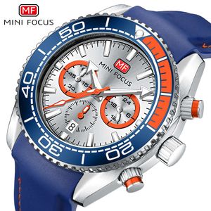 MINI FOCUS Racing Sports Reloj de hombre con anillo de trinquete resistente al agua y brillo multifuncional 0426G
