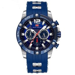 Reloj deportivo MINI FOCUS, reloj cronógrafo informal para hombre, reloj de movimiento de cuarzo resistente al agua superluminoso, relojes de pulsera luminosos multifuncionales