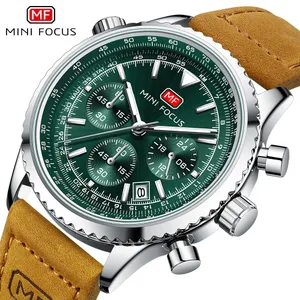 MINI FOCUS montre décontracté montre pour hommes montre à quartz multifonctionnelle Aviation chronographe montre pour hommes vraie ceinture