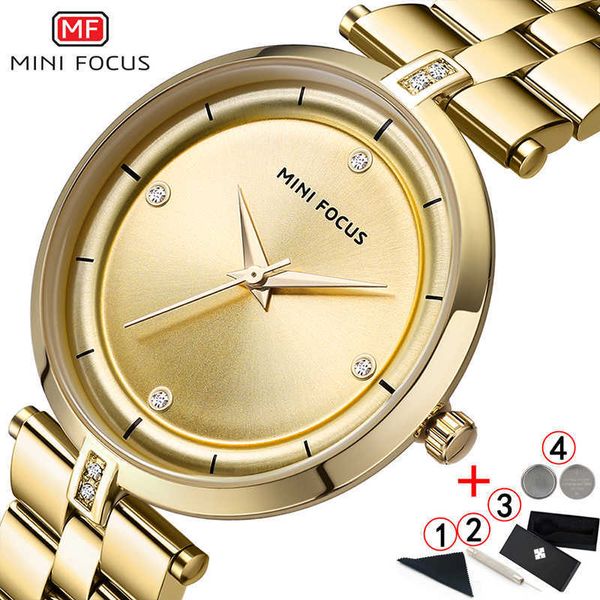 Mini Focus Watch Women Top Brand Luxury Minimalism Gold Women Reloj de cuarzo Acero inoxidable Ultra Thin Ladies Relojes de pulsera 210527