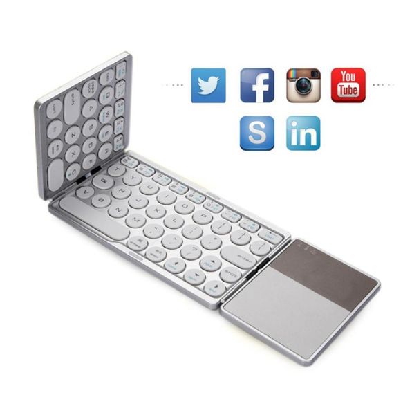 Mini teclado plegable con panel táctil Bluetooth 50 Teclado inalámbrico plegable para tableta Android de Windows y juego de teléfonos inteligentes Keybo28733315