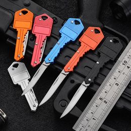 Mini vouwmes buitengadgets sleutel vorm zak fruit messen multifunctionele sleutelhanger messen sabel Zwitsers zelfverdedigingsmessen EDC Tool Gear