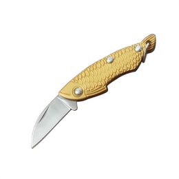 Mini couteau de poche pliant utilitaire compact et multifonction en acier inoxydable, couteaux à fruits pliables, ouvre-carton d'enveloppe, outil porte-clés XB1