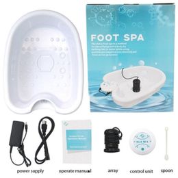 Mini Foot Spa Bath Massage Detox Iniocn Machine reinigen trillende elektrische whirlpool arrays aqua voet bad gezondheid tharen set