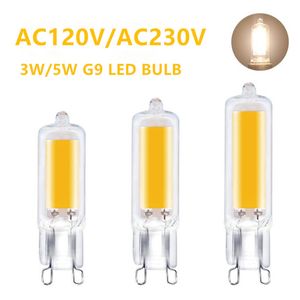 Mini G9 5W LED-licht AC 110V AC220V Bulb COB LED-spot voor kristallen kroonluchter Vervang 30W 40W 50W halogeenlamp 360 graden verlichting