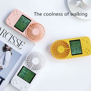 Mini consola de juegos, ventilador portátil, personal, oficina, viaje al aire libre, 3 engranajes ajustables