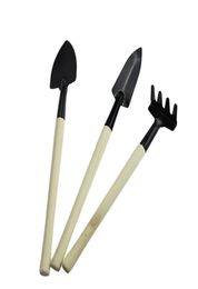 Mini Garden Tools Kit Small Phel Rake Spade Wood Gandoue Metal Head Kending Gardener Plante de jardinage ZA25963987136