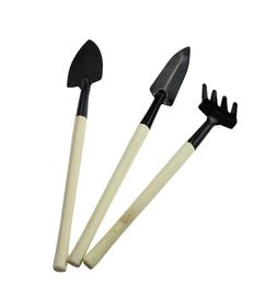 Mini Garden Tools Kit Small Phel Rake Spade Wood Handle Metal Head Head Gardener Gardening Plant Tool6395956