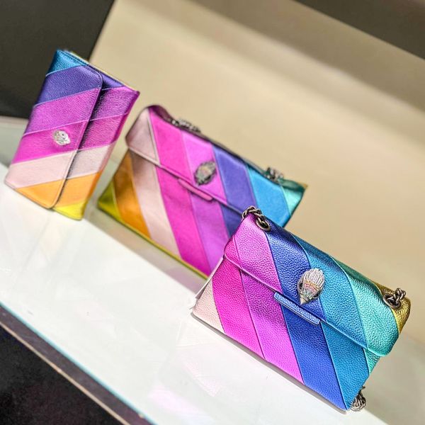 Londres Kurt Geiger Bolsos de mano Crossbody Rainbow Bags Diseñadores de lujo Pursos Bolso de corazón colorido embrague de hombro para mujer Tota de cuero de cuero Fashion