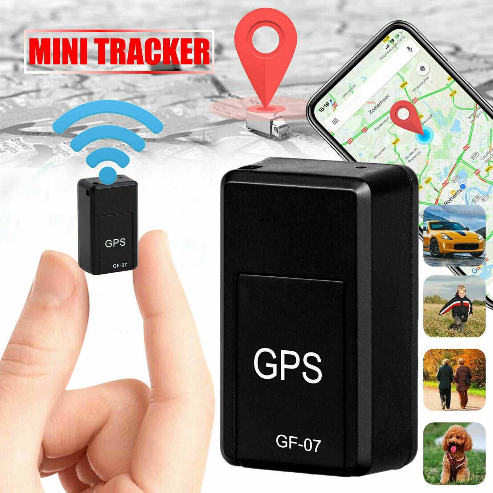 Mini GF-07 GPS Long Standby Magnetic com Localizador de dispositivos de rastreamento SOS para veículo Sistema de rastreador de localização de animais de estimação Novo carro de chegada