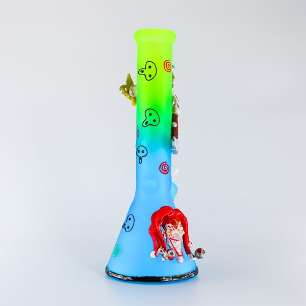 bong de vidrio grueso base de vaso cachimbas ilustraciones pintadas a mano plataformas petroleras de vidrio de borosilicato alto tuberías de agua burbujeador de vidrio