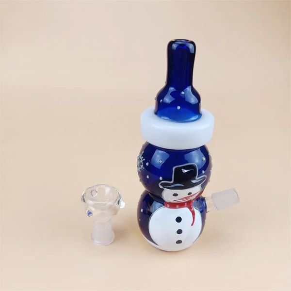 Mini bong de cristal: Christmas Snowman Dab rig y shisha