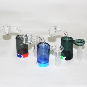 Mini Glass Bong Hookah Ash Catchers met Quartz Banger Dikke Pyrex Bubbler Ashcatcher 45 90 Graad Glas Ashcatchers 14mm 18mm 2.2 Inch