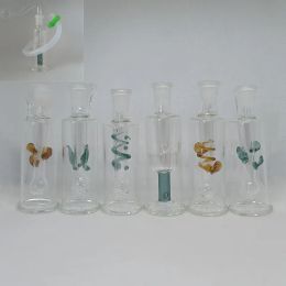 Mini verre Bong Set percolateur eau Bongs narguilé avec tuyau de brûleur de 10mm tuyau goutte à goutte huile Dab plate-forme poignée fumer des tuyaux épais pour herbe sèche ZZ