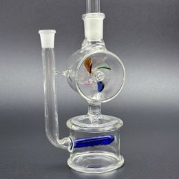 Mini verre Bong Wind Moulin à rotation Brûler à huile Filtre Perc Perc Percs Dab Rig Pyrex Heady Fumer le narguilé