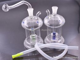 mini verre Bongs Dab Rig bongs Mini conduites d'eau en verre couleur forme de champignon recycleur plate-forme pétrolière avec tuyau de brûleur à mazout en verre de 10 mm livraison directe