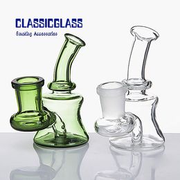 Mini Glass Bongs Water Pipe 3.3 inch waterpijp met 14 vrouwelijke gewrichts heldergroene blauwe booreilanden voor roken