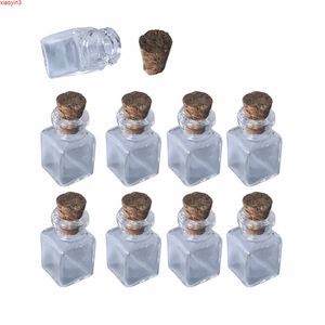 Mini glazen flessen hangers rechthoek transparant met kurk littles potten voor geschenk 20pcs / lot gratis verzendingHigh qualtity