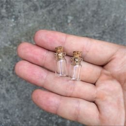 Mini bouteilles en verre avec liège 10 * 18 * 5 mm 05 ml vide petite bouteille de souhait flacons en verre pots 300pcslot Nhgqc